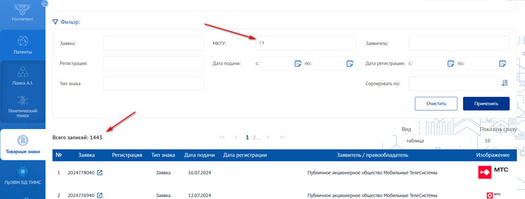 результаты расширенного поиска